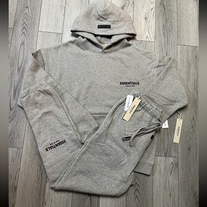 Essentials Heather Gray Hoodie and Joggers